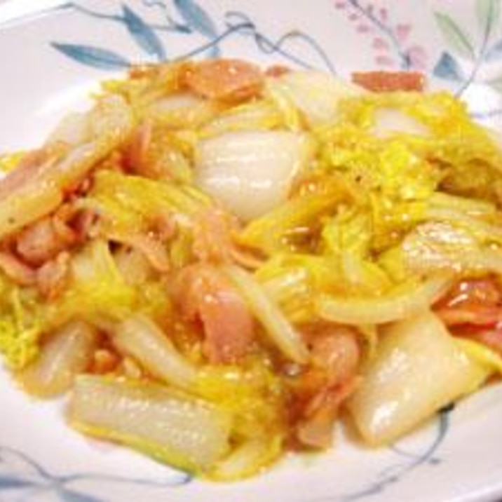 白菜とベーコンの醤油あんかけ